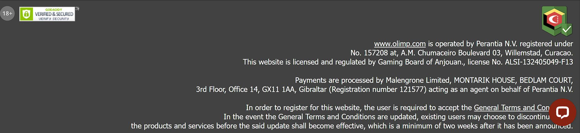 Платежи Olimpbet Италия